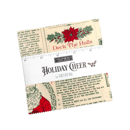 Holiday Cheer 5" Squares Charm Pack 42pcs Stacy Lest Hsu Moda Cotton Fabric MD-20970PP