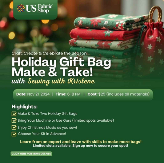 Holiday Gift Bag Class Registration Fee - November 21 (In-person Class)
