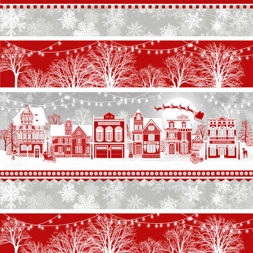 Holiday Lane Village Novelty Stripe Jan Shade Beach Henry Glass Cotton Fabric | US Fabric Shop