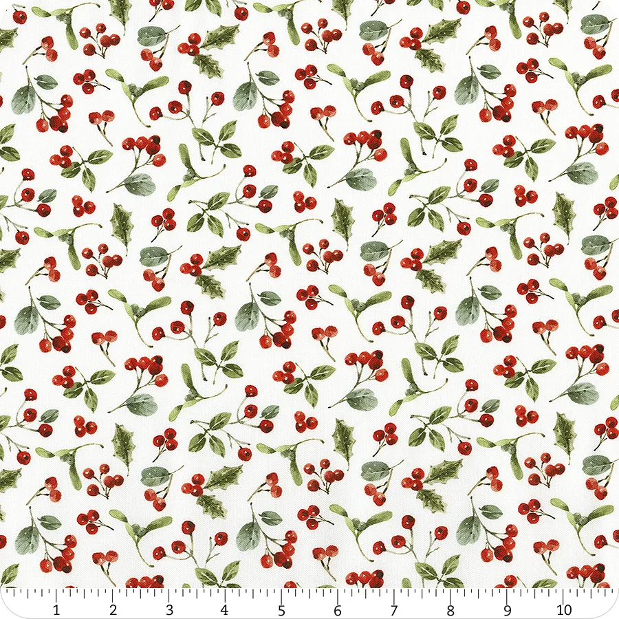 Holiday Spirit Berries Cream Lisa Audit Riley Blake Designs Cotton Fabric RB-CD17463-CREAM | US Fabric Shop