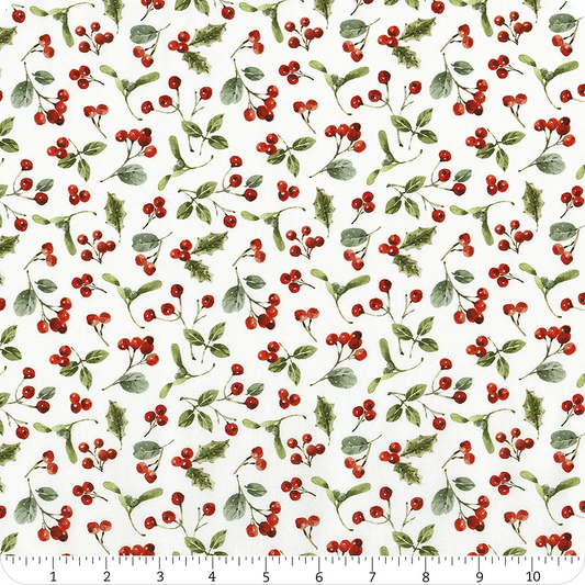 Holiday Spirit Berries Cream Lisa Audit Riley Blake Designs Cotton Fabric RB-CD17463-CREAM