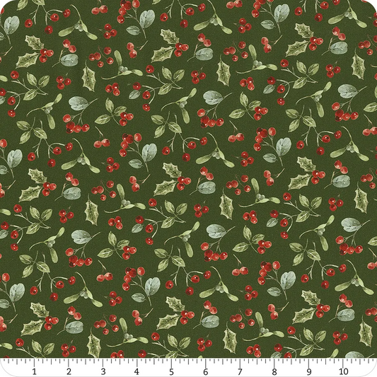 Holiday Spirit Berries Green Lisa Audit Riley Blake Designs Cotton Fabric RB-CD17463-GREEN