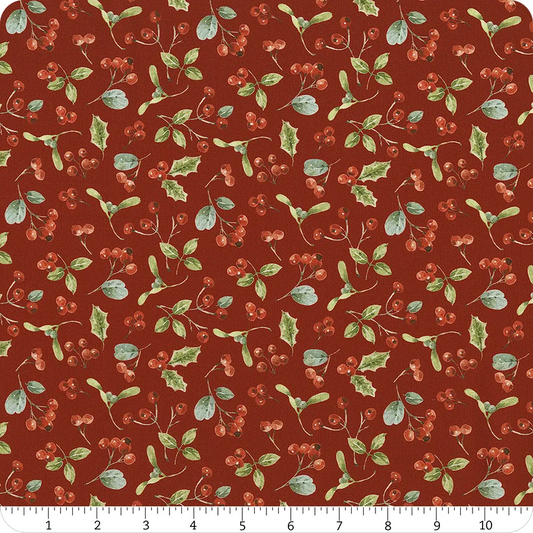 Holiday Spirit Berries Red Lisa Audit Riley Blake Designs Cotton Fabric RB-CD17463-RED