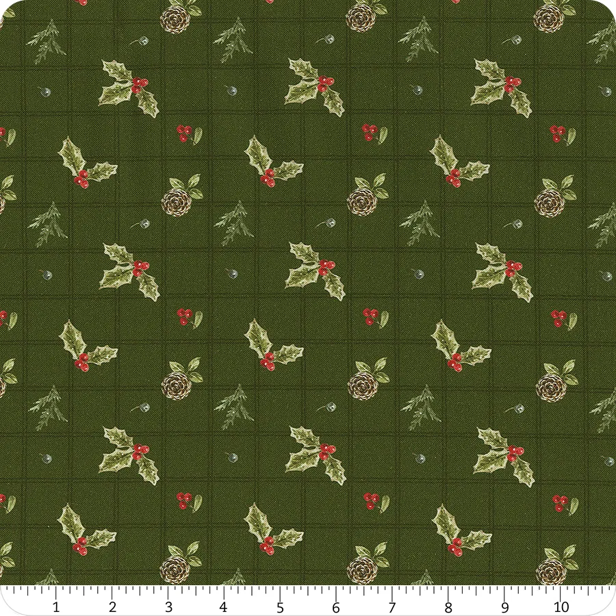 Holiday Spirit Holly Green Lisa Audit Riley Blake Designs Cotton Fabric RB-CD17462-GREEN