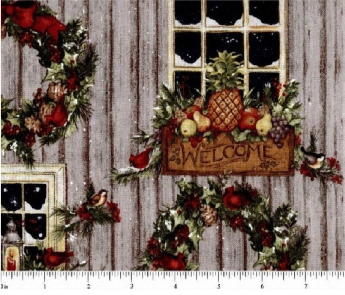 Holiday Welcome Window Springs Creative Cotton Fabric | US Fabric Shop