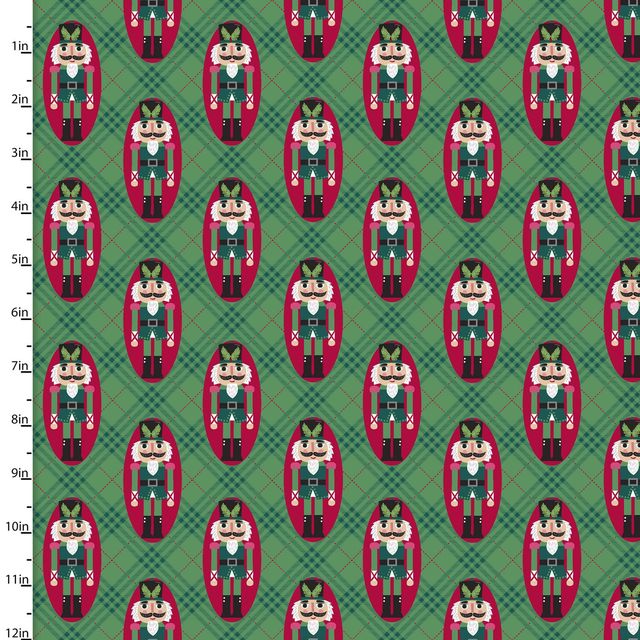 Holiday Wonder Nutcracker Green 3 Wishes Cotton Fabric