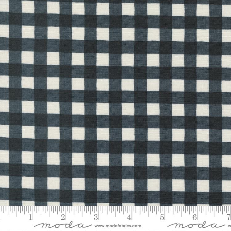 Holidays At Home Farmhouse Gingham Checks and Plaids Charcoal Black Deb Strain Moda Cotton Fabric | US Fabric Shop