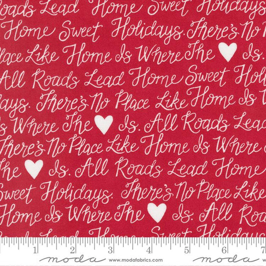 Holidays At Home Holiday Text and Words Berry Red by Deb Strain Moda Cotton Fabric