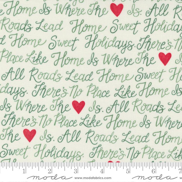 Holidays At Home Holiday Text and Words Snowy White Deb Strain Moda Cotton Fabric