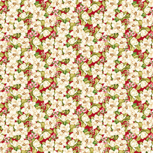 Holly Berry Park Magnolias Red Art Loft Studio E Cotton Fabric