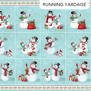 Holly Jolly Blocks Turquoise Multi EML Studio Northcott Cotton Fabric NC-28812-64