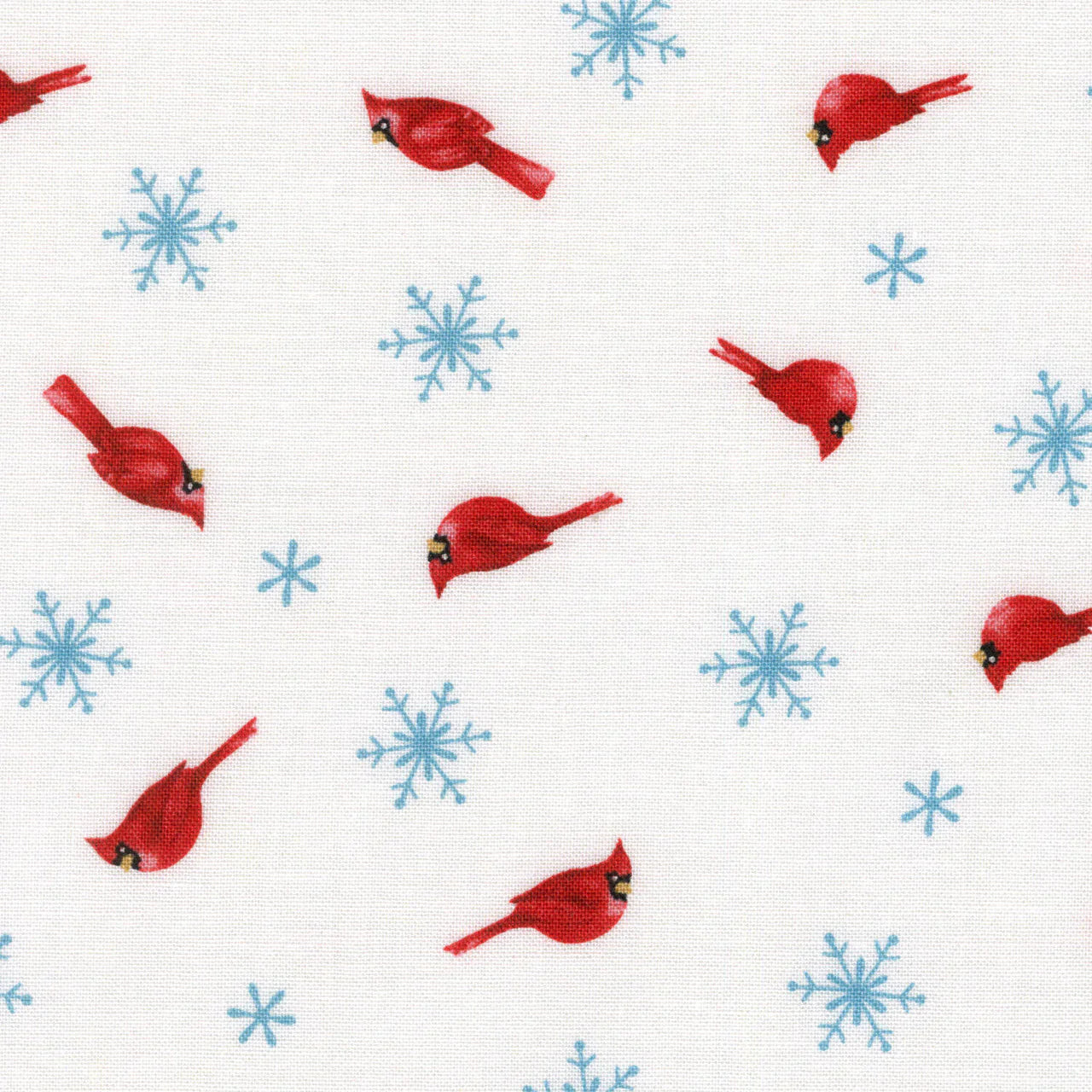 Holly Jolly Cardinal Toss White Multi EML Studio Northcott Cotton Fabric NC-28817-10