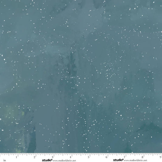 Holly Woods  Evening Snow Slate Blue Cathy Walters Studio E Cotton Fabric SE-9236-79