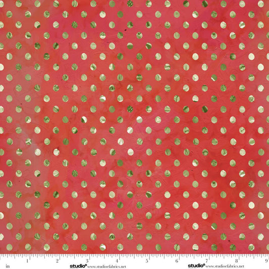 Holly Woods Shaded Dots Coral Red Orange Cathy Walters Studio E Cotton Fabric SE-9238-83