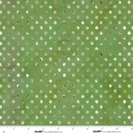Holly Woods Shaded Dots Matcha Green Cathy Walters Studio E Cotton Fabric SE-9238-64