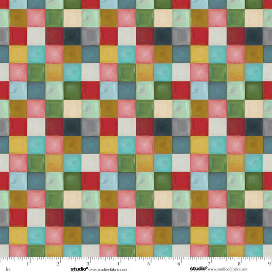 Holly Woods Tiny Squares Tertiary Multi Cathy Walters Studio E Cotton Fabric SE-9244-107