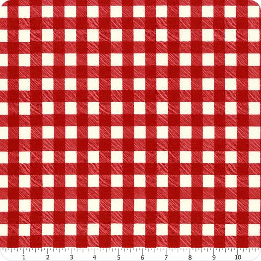 Home Sweet Holidays Buffalo Plaid White Red Deb Strain Moda Cotton Fabric | US Fabric Shop
