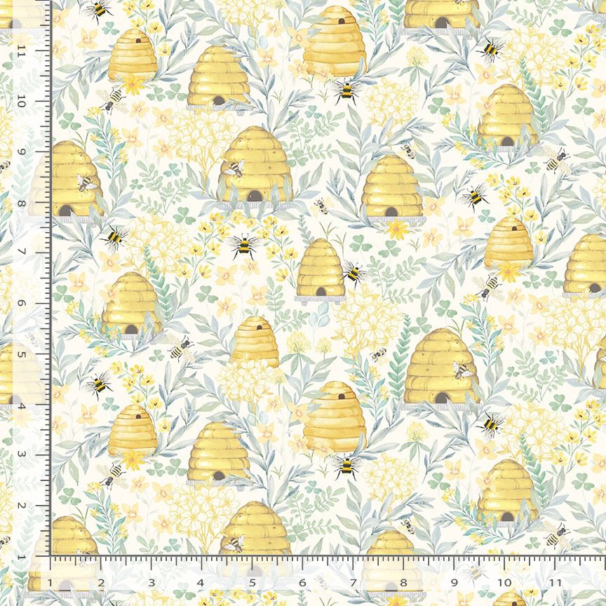 Home Sweet Home Beehive Grove Cream Timeless Treasures Cotton Fabric