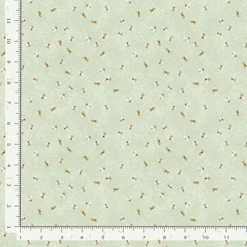 Home Sweet Home Bees on Honeycombs Sage Green Timeless Treasures Cotton Fabric