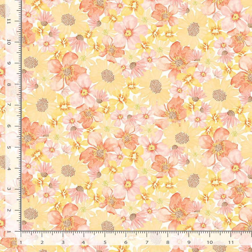 Home Sweet Home Cute Packed Floral Multi Timeless Treasures Cotton Fabrics | US Fabric Shop
