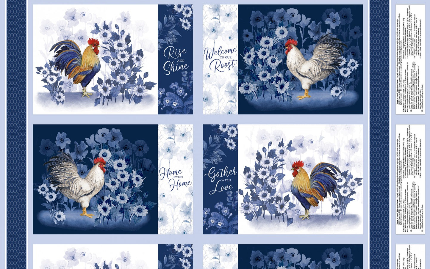 Home To Roost Panel 24" Susan Winget Wilmington Prints Cotton Fabric