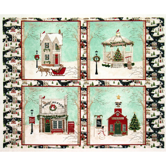 Home the Holidays Panel 36"Beth Albert 3 Wishes Cotton Fabric