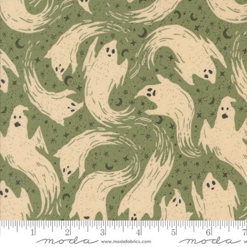 Home Sweet Haunt Ghostly Ghost Moss Light Green Stacy Lest Hsu Moda Cotton Fabric MD-20914-15