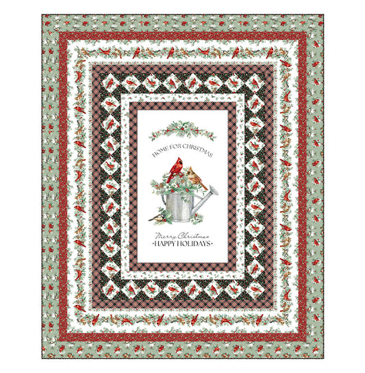 Home for Christmas Digital Quilt Top 68"x83" Deborah Edwards Northcott Cotton Fabric NC-DQ3599