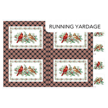 Home for Christmas Placemats Panel 28" White Multi Deborah Edwards Northcott Cotton CANVAS Fabric NC-C28921-10