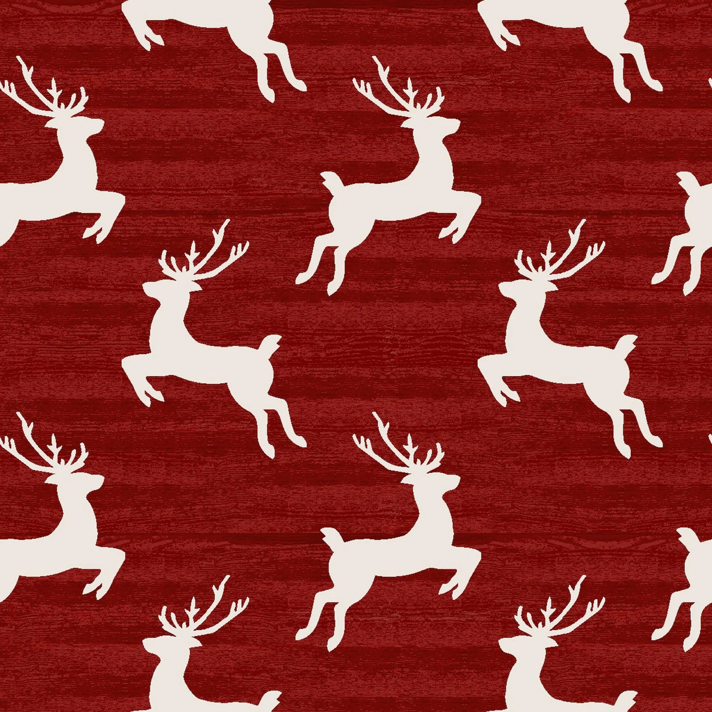 Home for the Holidays Reindeer Red Beth Albert 3 Wishes Cotton Fabric 3W-18109-RED