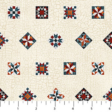Homegrown Happiness Barn Quilt Symbols Cream Northcott Cotton Fabric