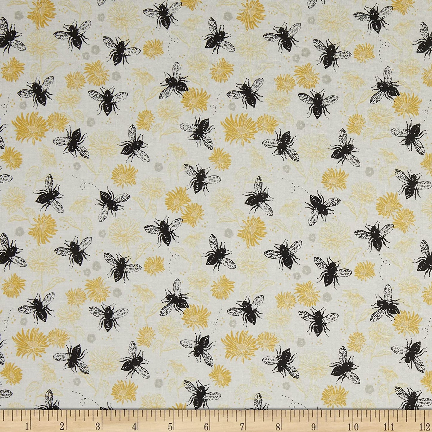 Honey Bee Floral Parchment My Mind's Eye Riley Blake Cotton Fabric