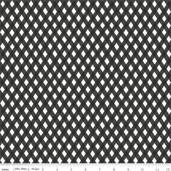 Honey Bee Plaid Black My Mind's Eye Riley Blake Designs Cotton Fabric