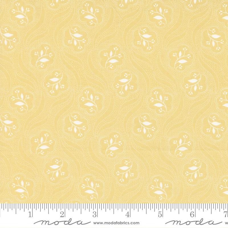 Honeybloom Prancing Posies Dots Floral Honey Yellow 3 Sisters Moda Fabric Cotton Fabric MD-44345-13 | US Fabric Shop