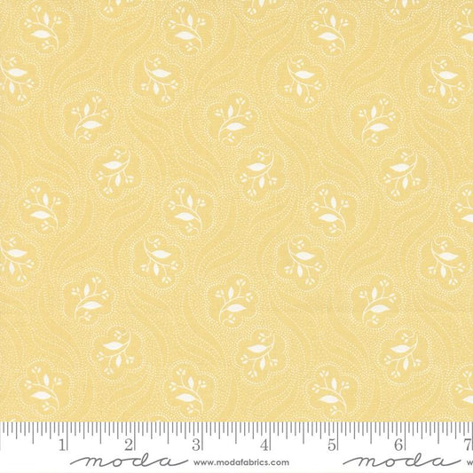 Honeybloom Prancing Posies Dots Floral Honey Yellow 3 Sisters Moda Fabric Cotton Fabric