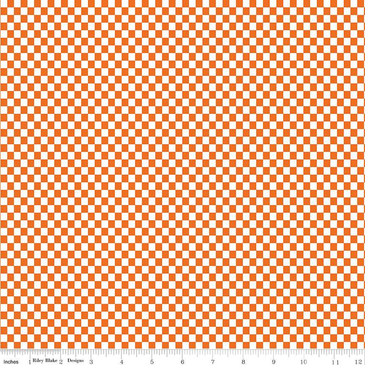Hot Wheels Made to Race Checker Orange Riley Blake Designs Cotton Fabric | US Fabric Shop