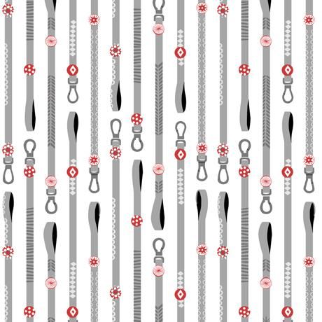 Hot Diggity Dog Leash Stripe White Quilting Treasures Cotton Fabric
