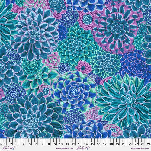 House Leeks Blue Philip Jacobs Stash Kaffe Fassett Collective Free Spirit Cotton Fabric