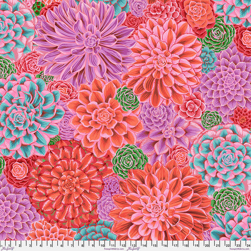 House Leeks Pink February 2025 Philip Jacobs Kaffe Fassett Collective Free Spirit Cotton Fabric FS-PWPJ113.PINK