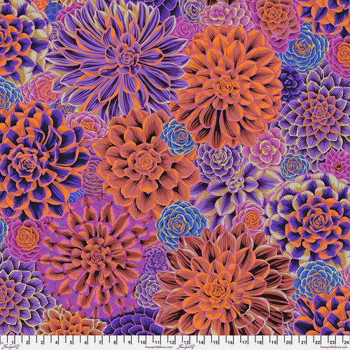 House Leeks Purple February 2025 Philip Jacobs Kaffe Fassett Collective Free Spirit Cotton Fabric FS-PWPJ113.PURPLE