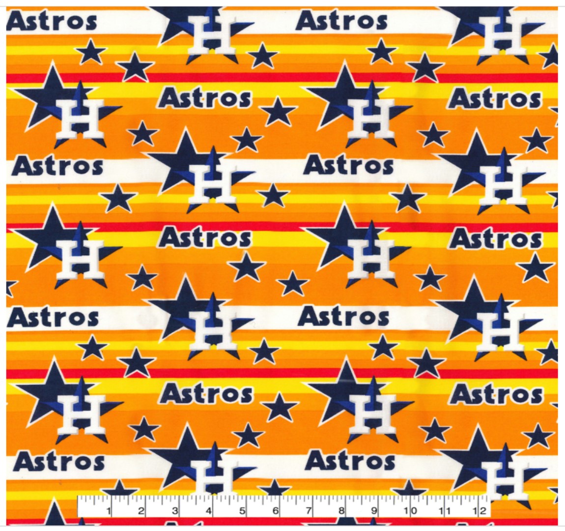 Houston Astros MLB Baseball Stripe Fabric Traditions Cotton Fabric