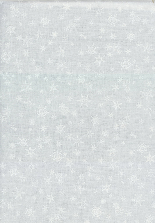 Hue Collection Snowflakes White Frosting Design Cotton Fabric