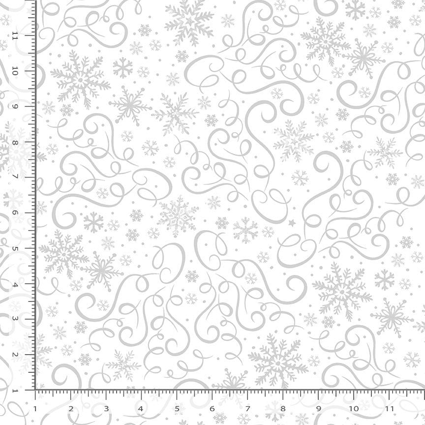Hue Scrolls and Snowflakes White on White Timeless Treasures Cotton Fabric TT-HUE-C3911-WHITE | US Fabric Shop