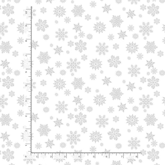 Hue Snowflakes White on White Timeless Treasures Cotton Fabric TT-HUE-C3912-WHITE