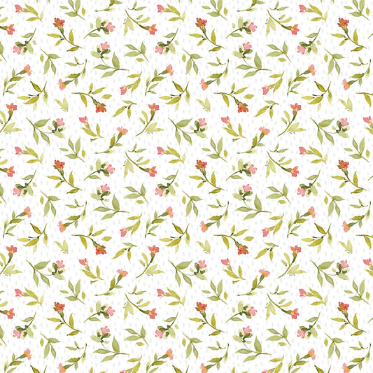 Hummingbird Floral Floral Toss White Susan Winget Wilmington Prints Cotton Fabric