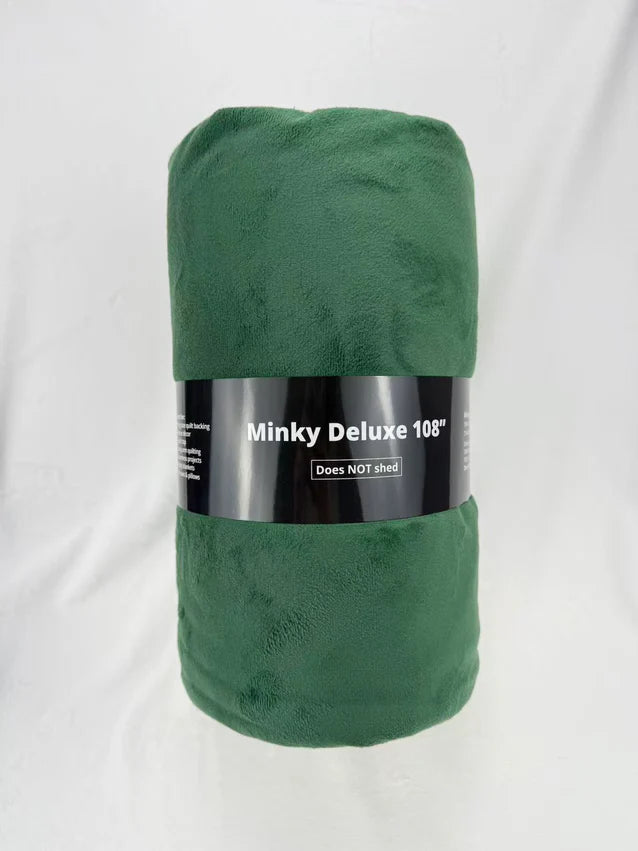 Hunter Solid Minky Deluxe 3YD Precut 108" Wideback Sykel Enterprises Polyester Fabric SYK-1394-3YD-HUNTER