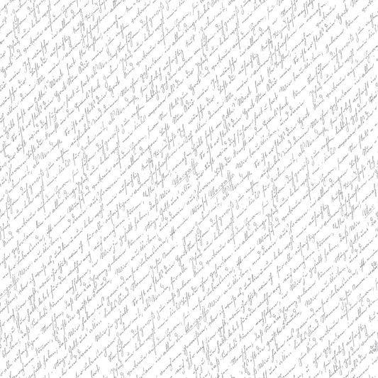 Hush Hush 2 Reminisce Script White Riley Blake Cotton Fabric