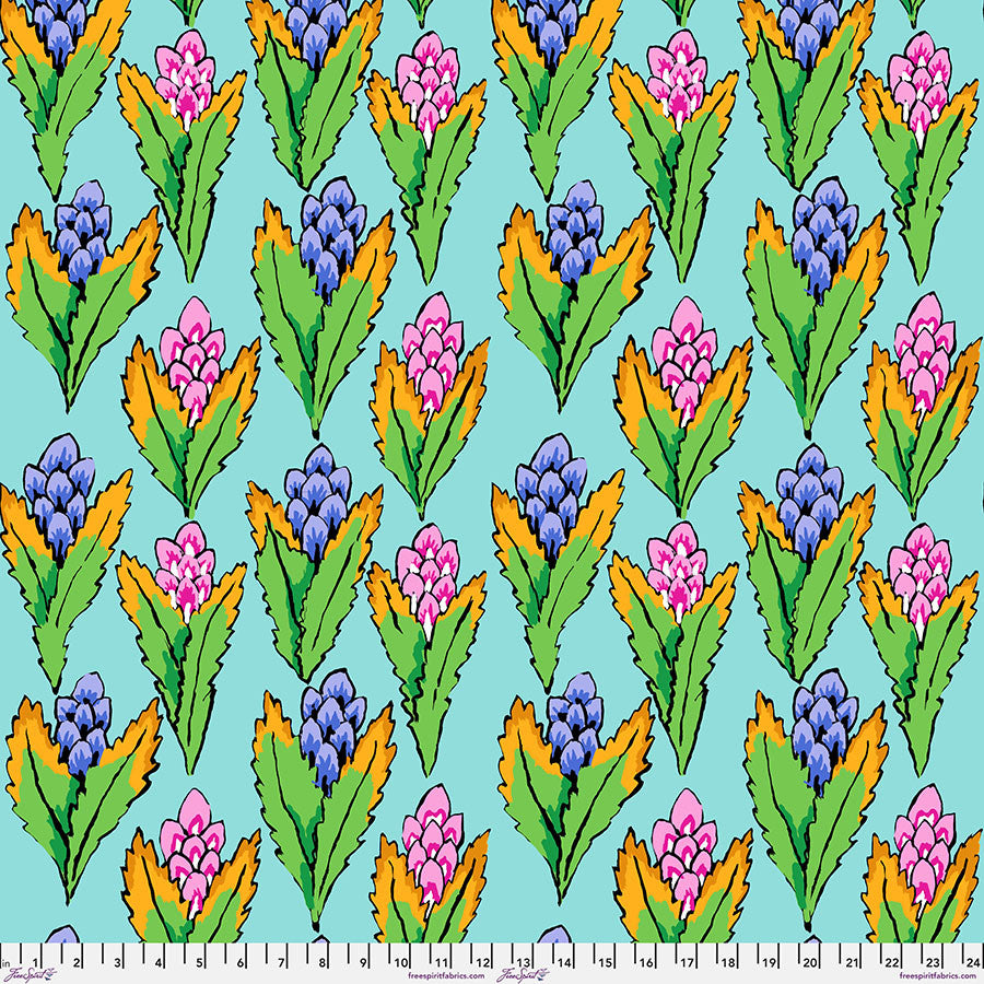 Hyacinth Duck Egg February 2026 Kaffe Fassett Collective Free Spirit Cotton Fabric FS-PWGP214.DUCKEGG