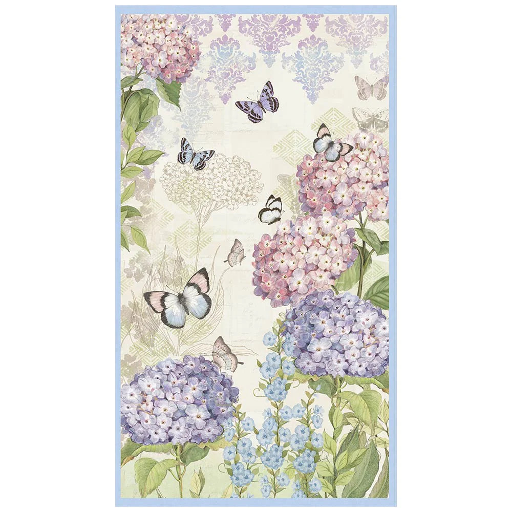 Hydrangea Mist Panel 24" Floral Butterflies Susan Winget Wilmington Prints 42 inch wideCotton Fabric