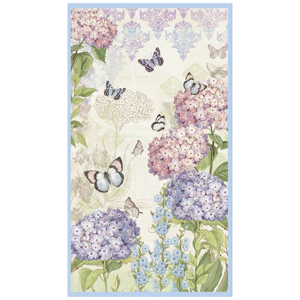 Hydrangea Mist Panel 24" Floral Butterflies Susan Winget Wilmington Prints 42 inch wideCotton Fabric | US Fabric Shop